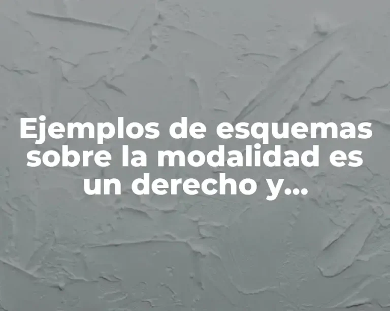 Ejemplos de esquemas sobre la modalidad es un derecho y Significado