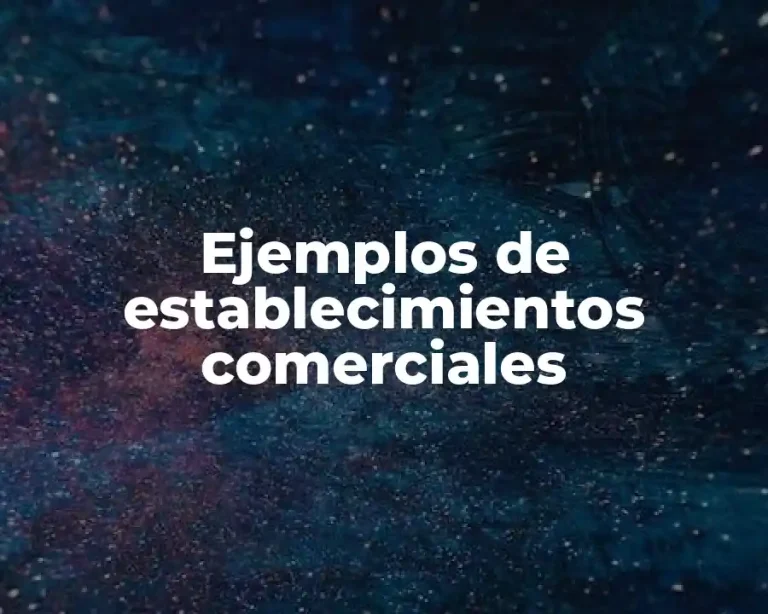 Ejemplos de establecimientos comerciales