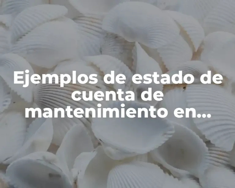 Ejemplos de estado de cuenta de mantenimiento en administración de