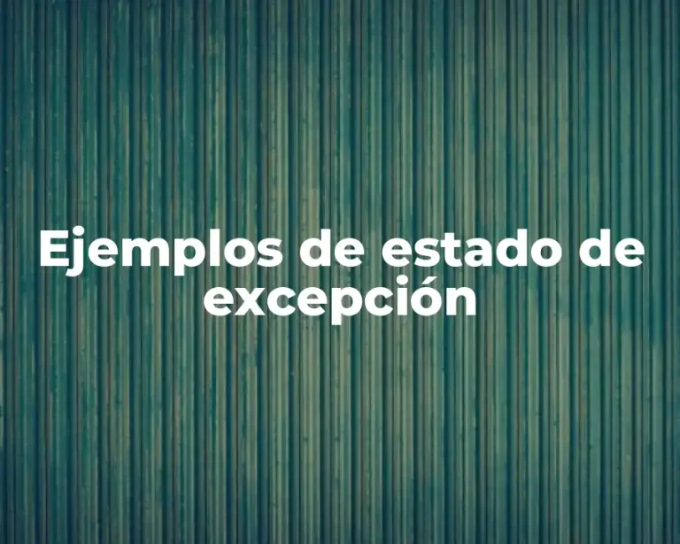 Ejemplos de estado de excepción