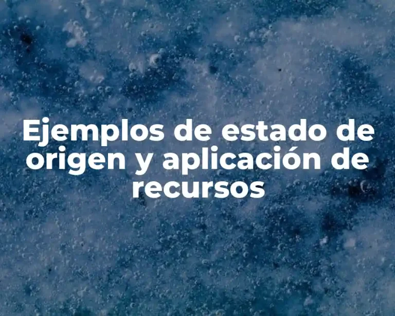 Ejemplos de estado de origen y aplicación de recursos