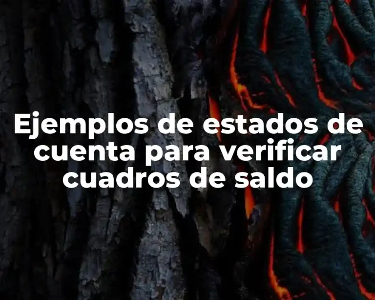 Ejemplos de estados de cuenta para verificar cuadros de saldo