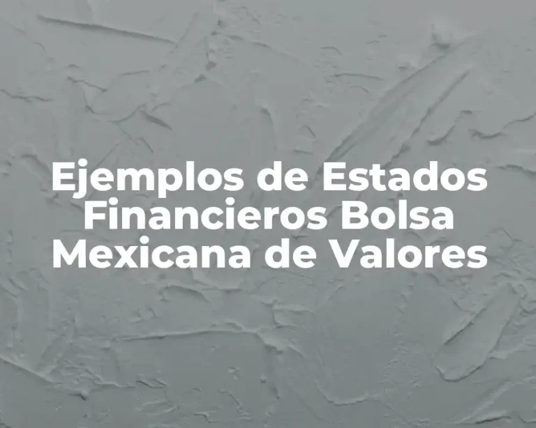 Ejemplos de Estados Financieros Bolsa Mexicana de Valores