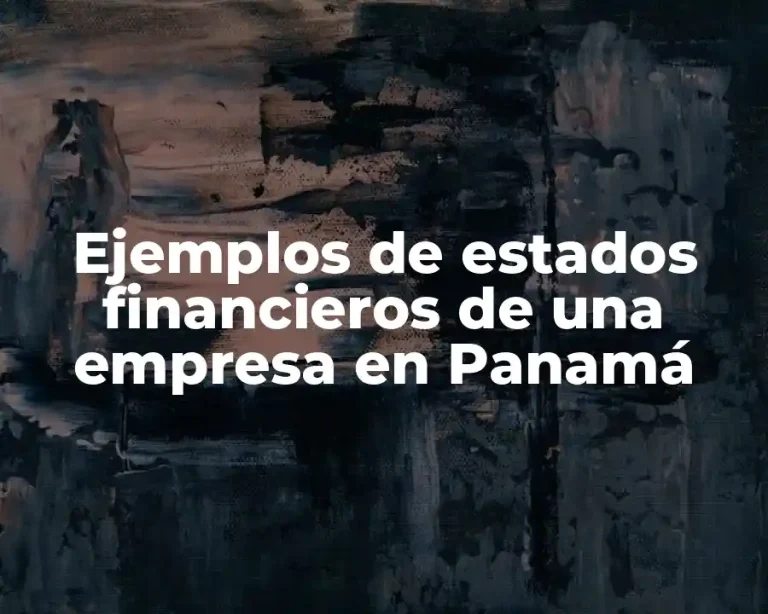 Ejemplos de estados financieros de una empresa en Panamá