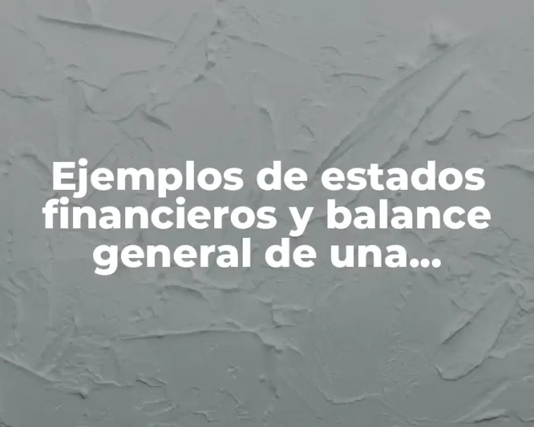 Ejemplos de estados financieros y balance general de una empresa