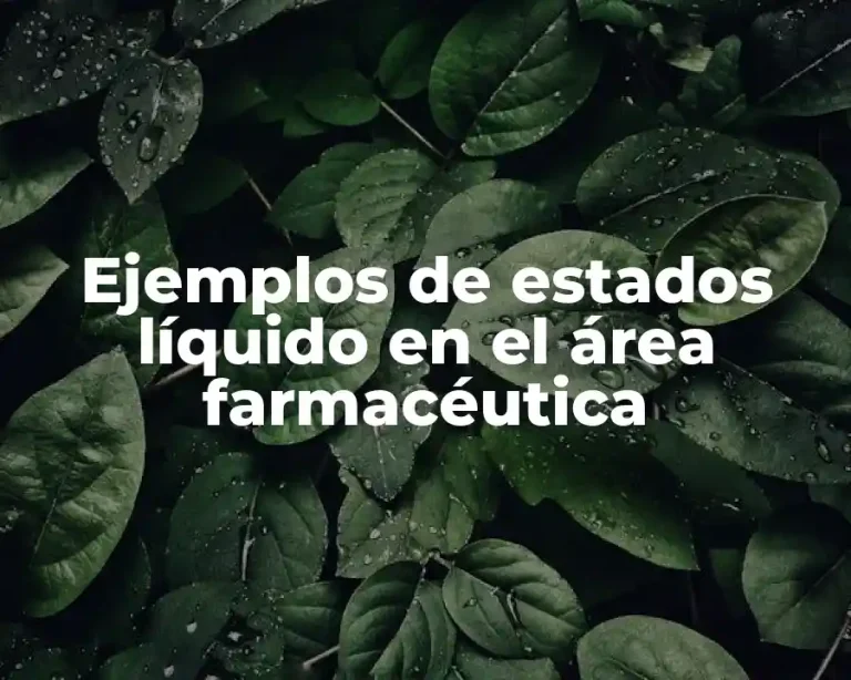 Ejemplos de estados líquido en el área farmacéutica