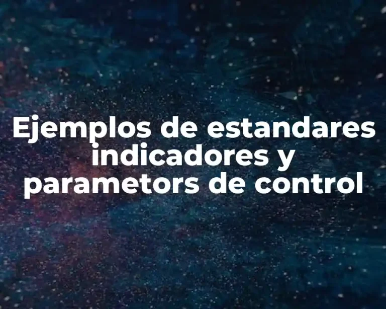 Ejemplos de estandares indicadores y parametors de control