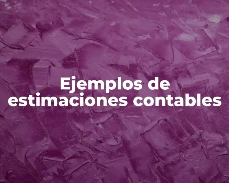 Ejemplos de estimaciones contables