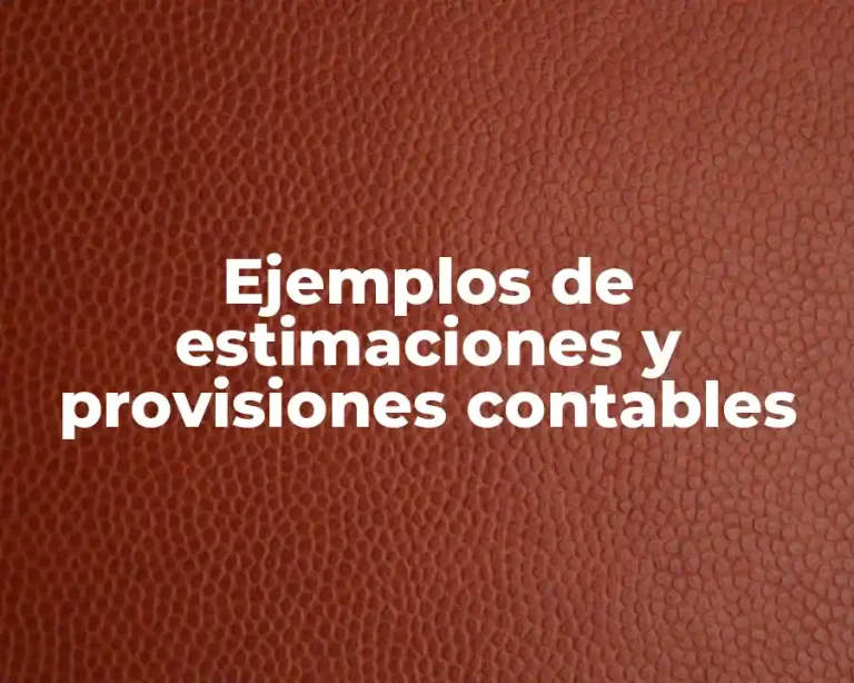 Ejemplos de estimaciones y provisiones contables