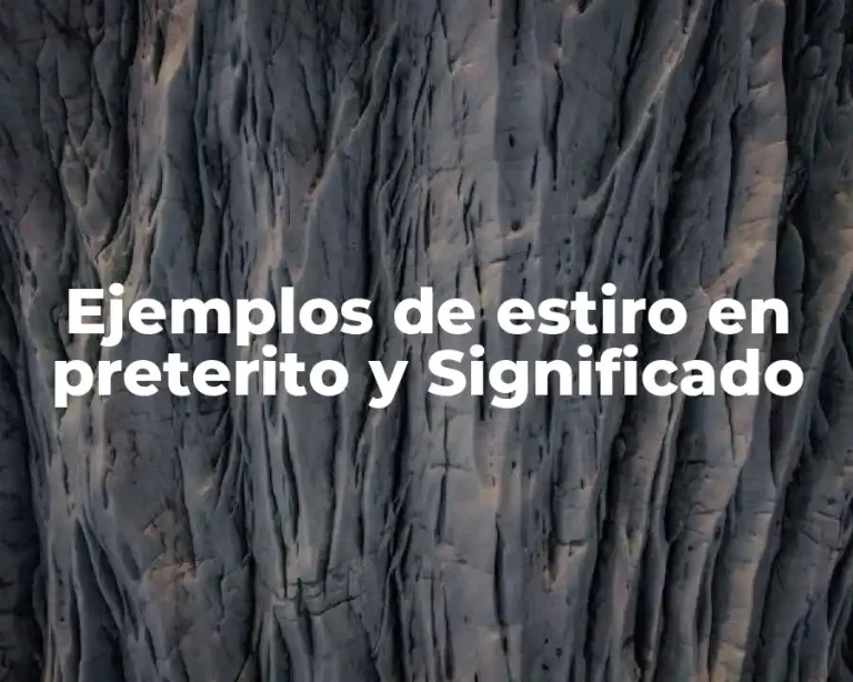 Ejemplos de estiro en preterito y Significado
