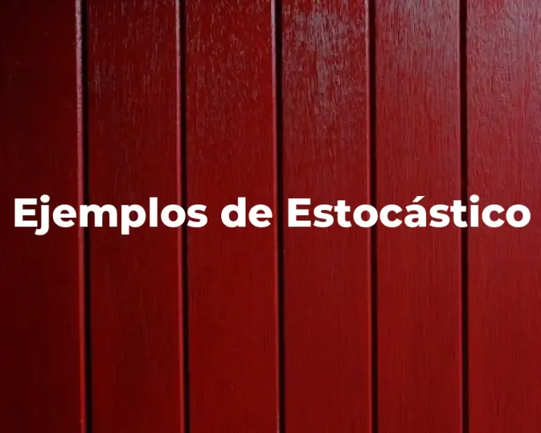 Ejemplos de Estocástico