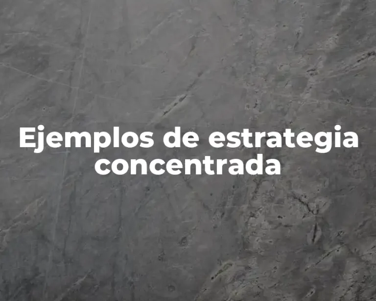 Ejemplos de estrategia concentrada