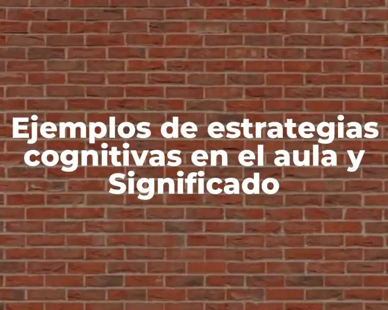 Ejemplos de estrategias cognitivas en el aula y Significado
