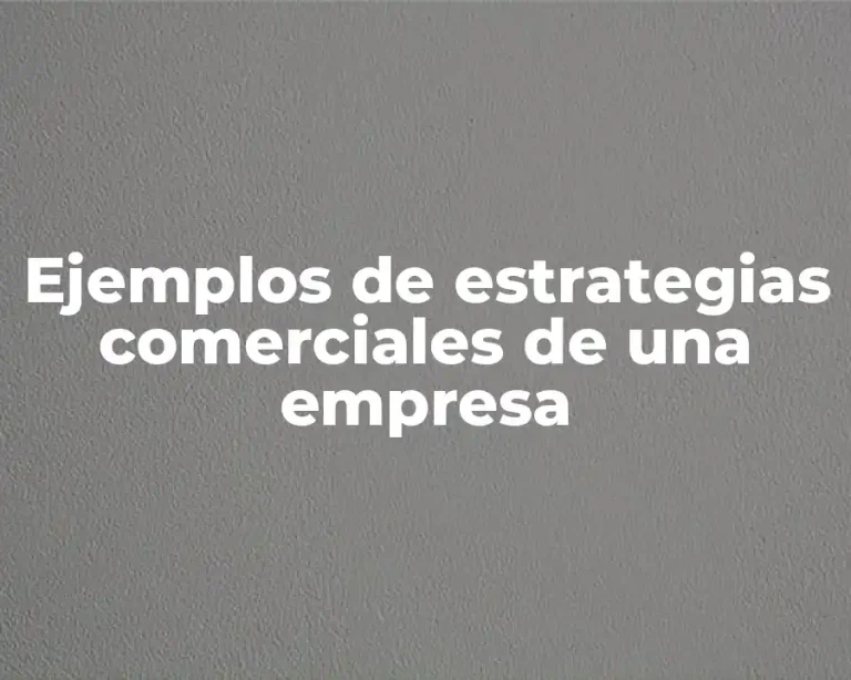 Ejemplos de estrategias comerciales de una empresa