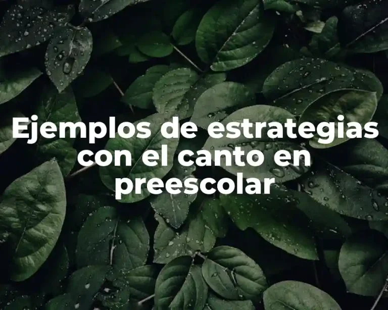 Ejemplos de estrategias con el canto en preescolar