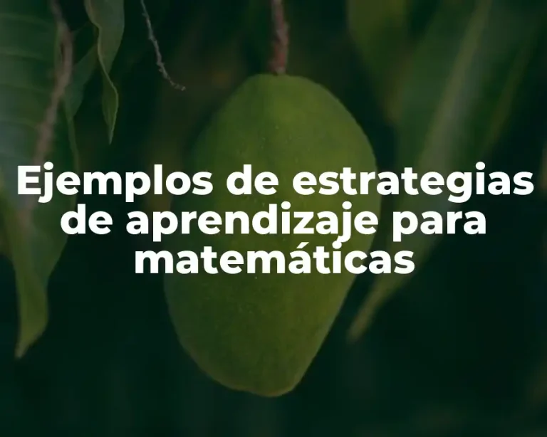 Ejemplos de estrategias de aprendizaje para matemáticas