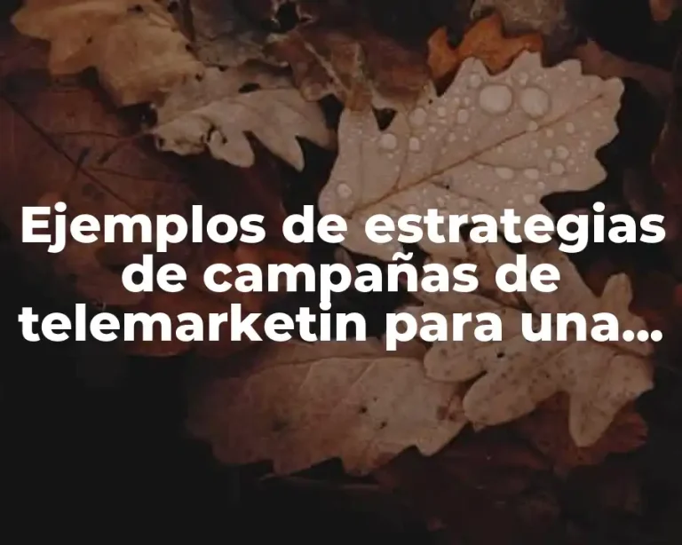 Ejemplos de estrategias de campañas de telemarketin para una empresa