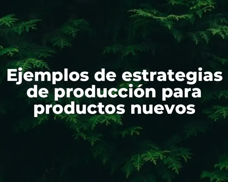 Ejemplos de estrategias de producción para productos nuevos
