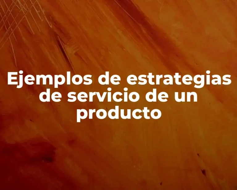 Ejemplos de estrategias de servicio de un producto