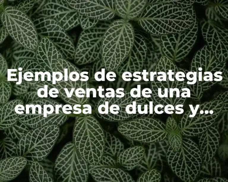 Ejemplos de estrategias de ventas de una empresa de dulces y Significado
