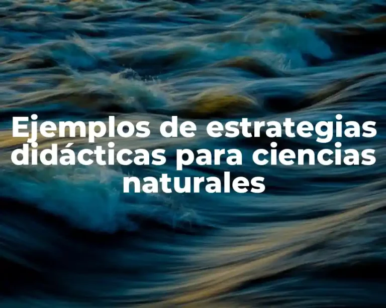 Ejemplos de estrategias didácticas para ciencias naturales