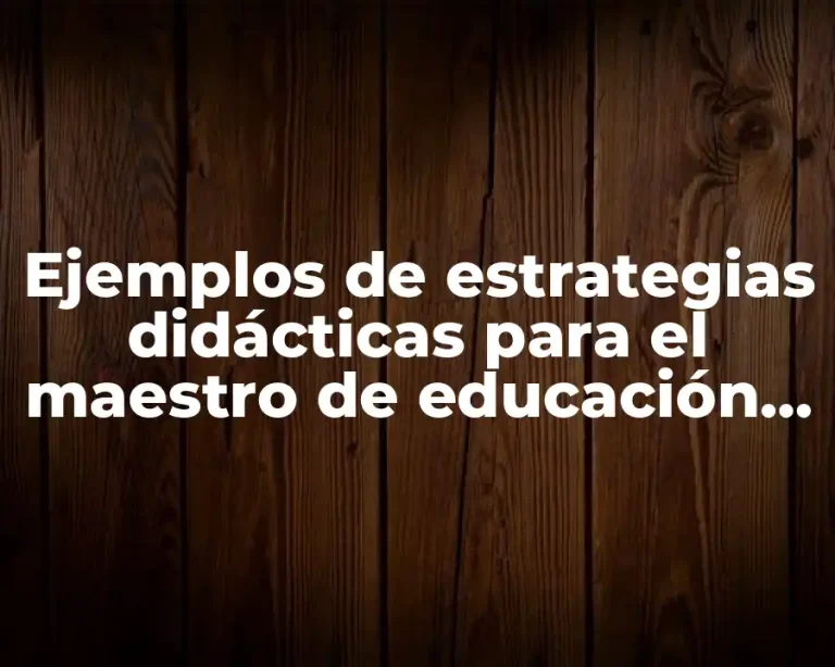 Ejemplos de estrategias didácticas para el maestro de educación primaria