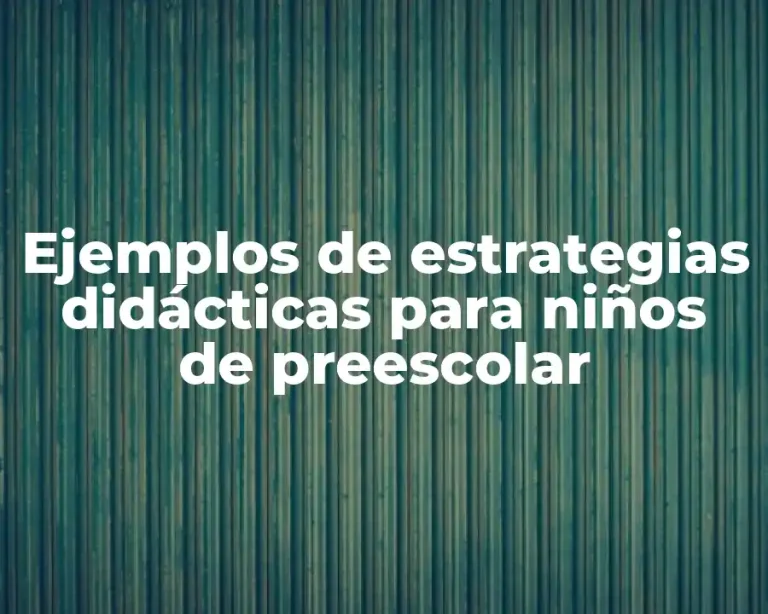 Ejemplos de estrategias didácticas para niños de preescolar