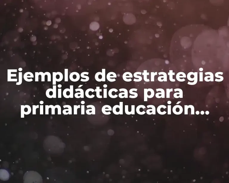 Ejemplos de estrategias didácticas para primaria educación física