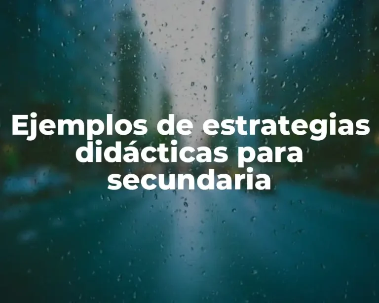 Ejemplos de estrategias didácticas para secundaria
