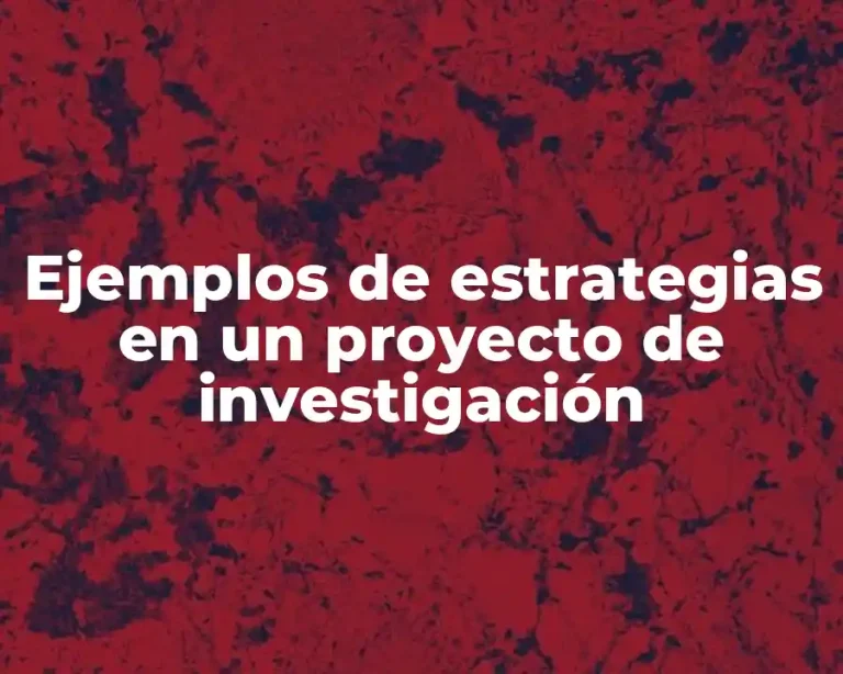 Ejemplos de estrategias en un proyecto de investigación