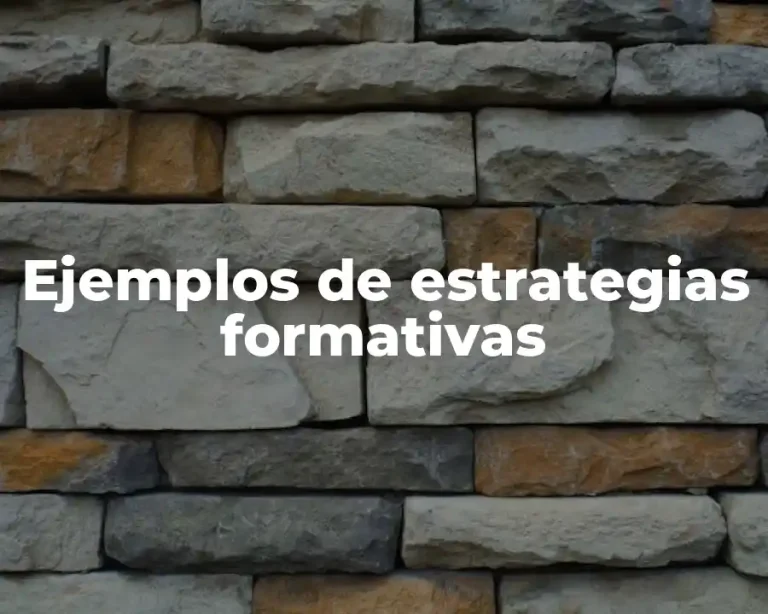 Ejemplos de estrategias formativas