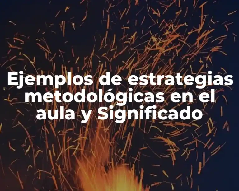 Ejemplos de estrategias metodológicas en el aula y Significado