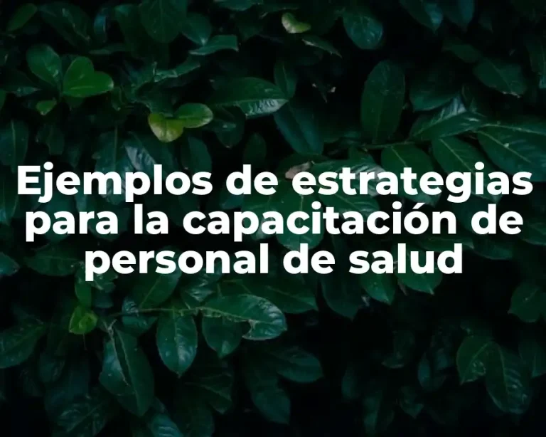 Ejemplos de estrategias para la capacitación de personal de salud