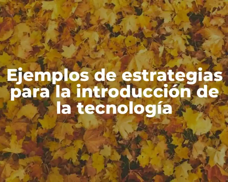 Ejemplos de estrategias para la introducción de la tecnología