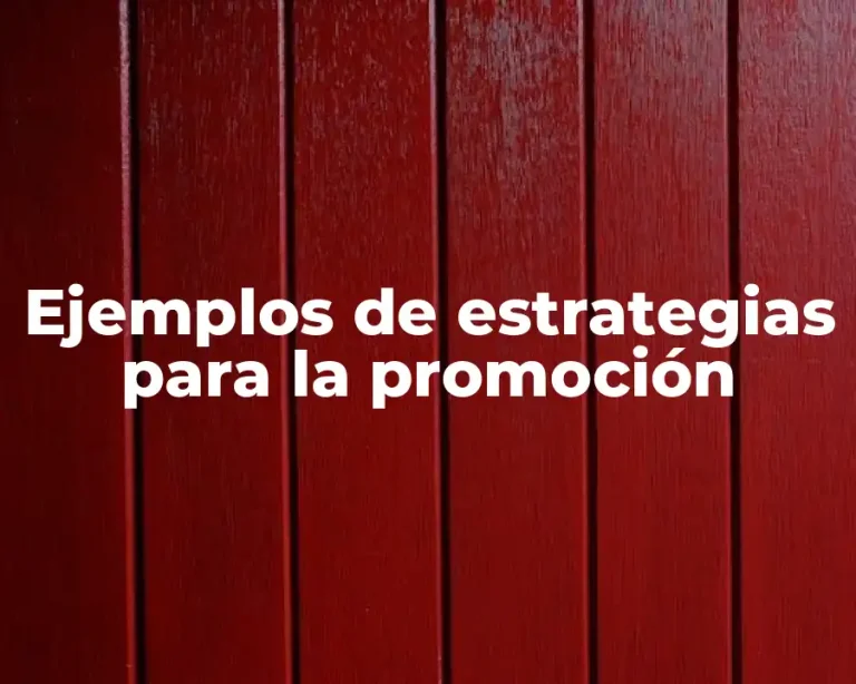 Ejemplos de estrategias para la promoción