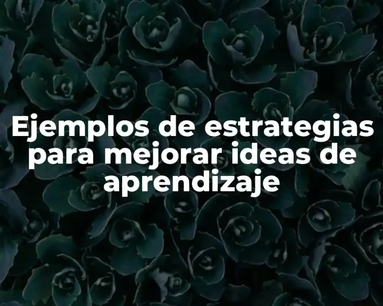 Ejemplos de estrategias para mejorar ideas de aprendizaje
