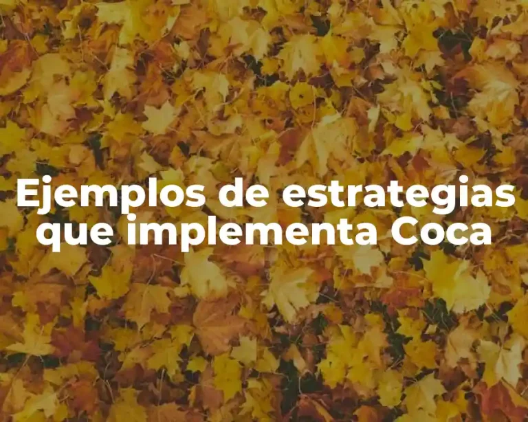 Ejemplos de estrategias que implementa Coca