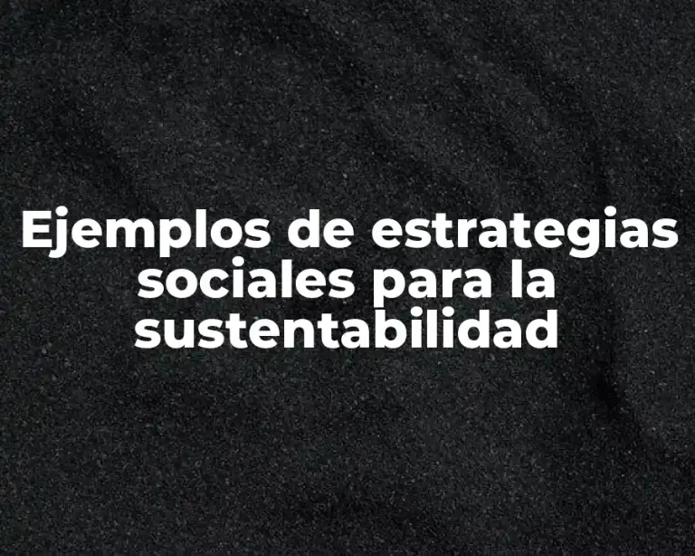 Ejemplos de estrategias sociales para la sustentabilidad