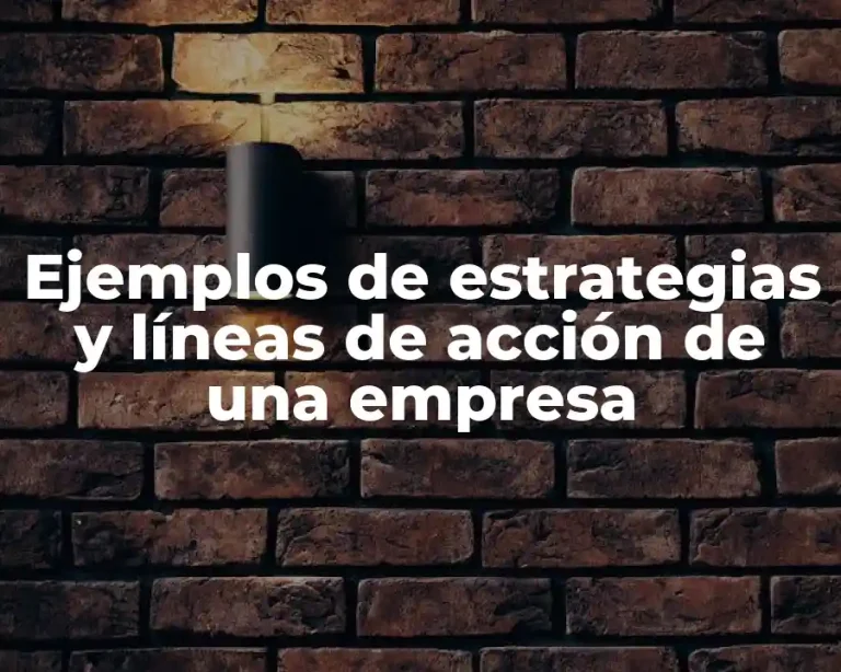 Ejemplos de estrategias y líneas de acción de una empresa