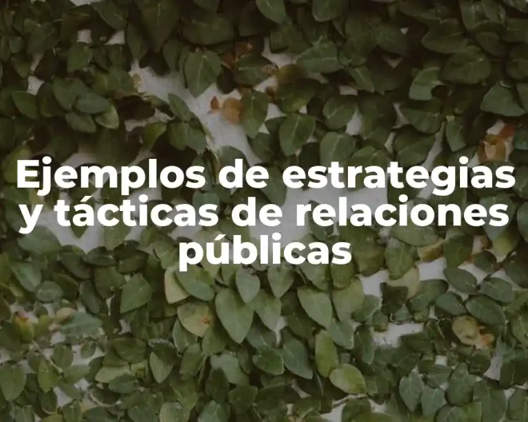Ejemplos de estrategias y tácticas de relaciones públicas