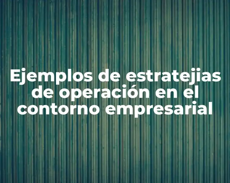 Ejemplos de estratejias de operación en el contorno empresarial