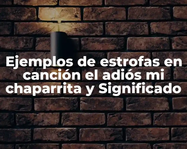 Ejemplos de estrofas en canción el adiós mi chaparrita y Significado