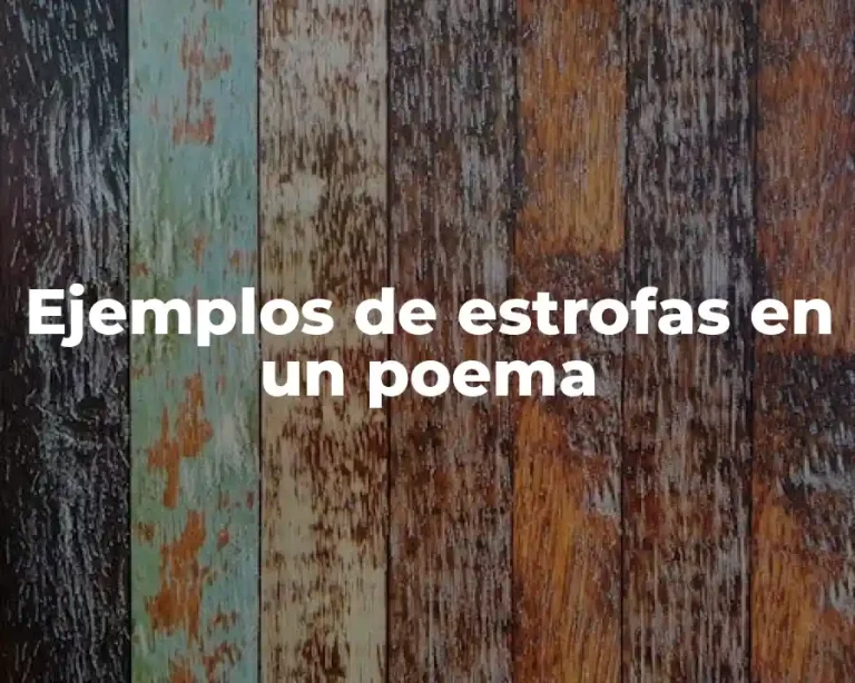Ejemplos de estrofas en un poema