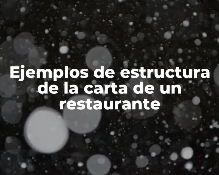 Ejemplos de estructura de la carta de un restaurante
