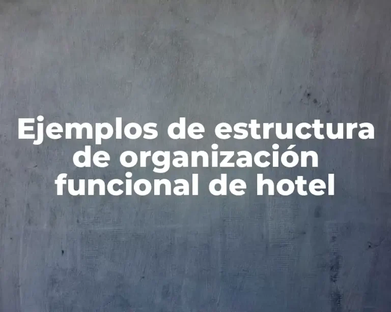 Ejemplos de estructura de organización funcional de hotel