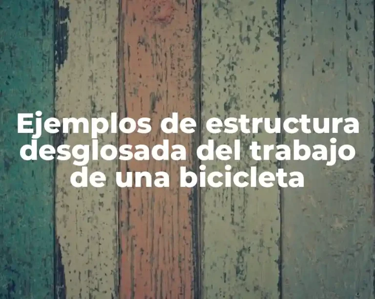 Ejemplos de estructura desglosada del trabajo de una bicicleta