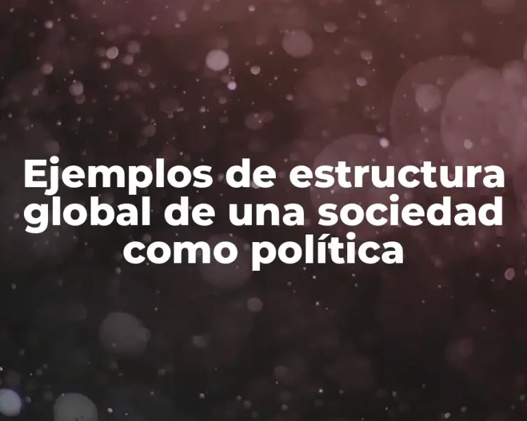Ejemplos de estructura global de una sociedad como política