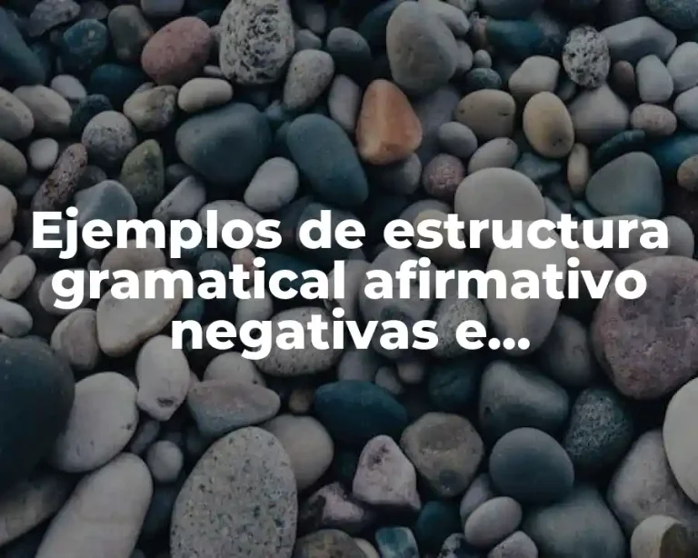 Ejemplos de estructura gramatical afirmativo negativas e interrogativo y Significado