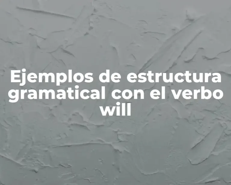 Ejemplos de estructura gramatical con el verbo will