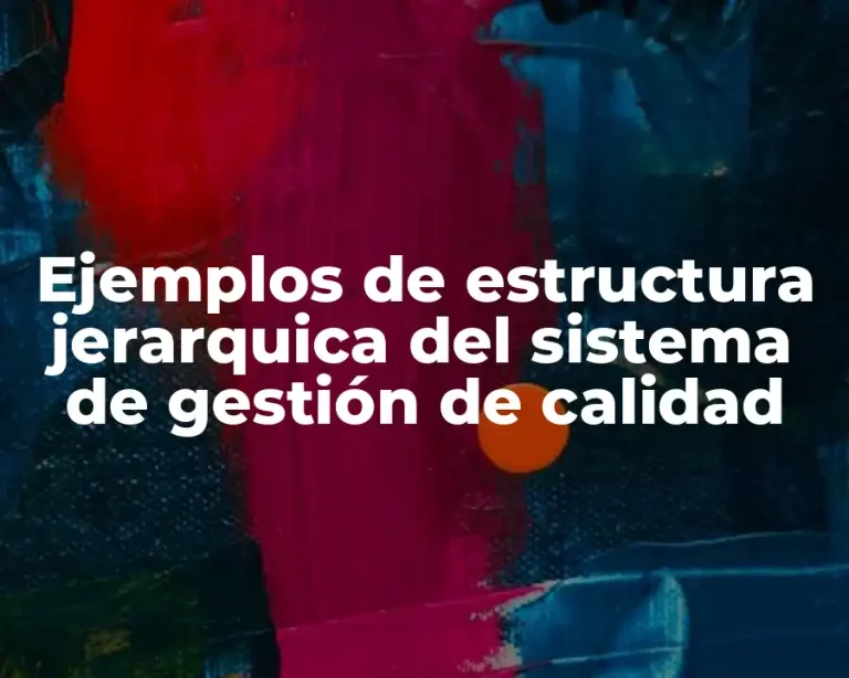 Ejemplos de estructura jerarquica del sistema de gestión de calidad